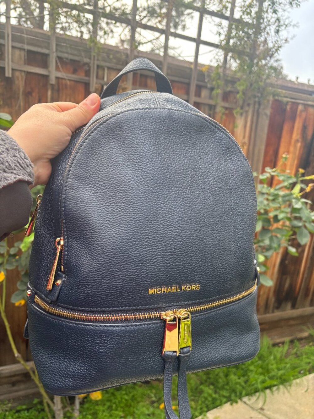 Authentic Michael kors leather backpack purse